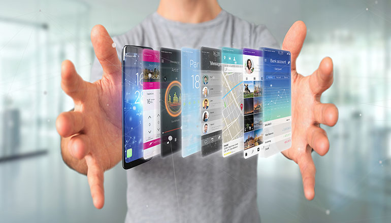 Progressive Web Apps - Man with Phones Expanding - eCommerce Trends